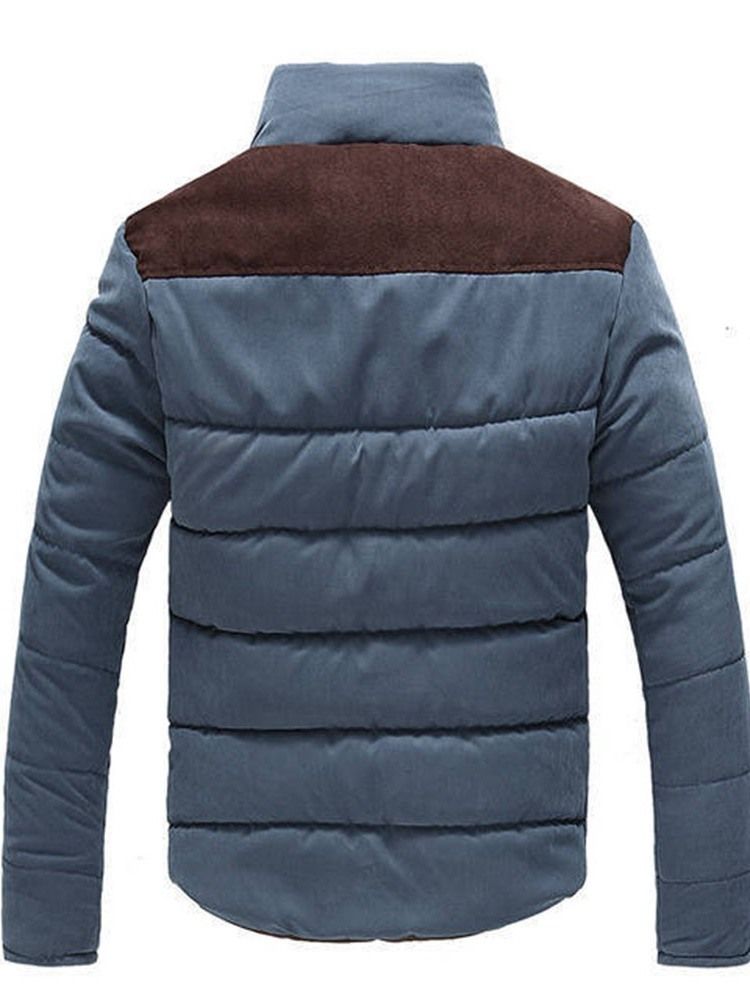 Color Block Patchwork Standard Casual Herren Daunenjacke