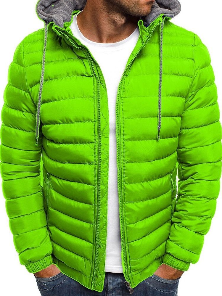 Color Block Patchwork Standard Casual Zipper Herren Daunenjacke