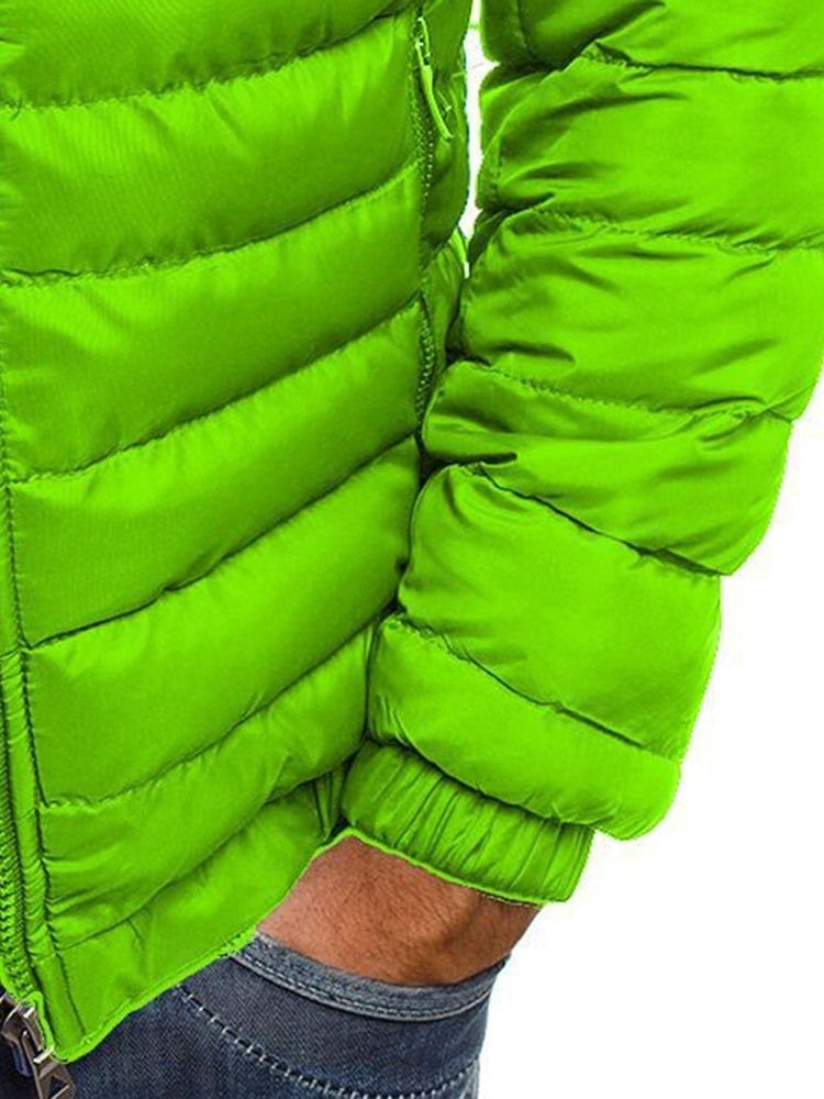 Color Block Patchwork Standard Casual Zipper Herren Daunenjacke