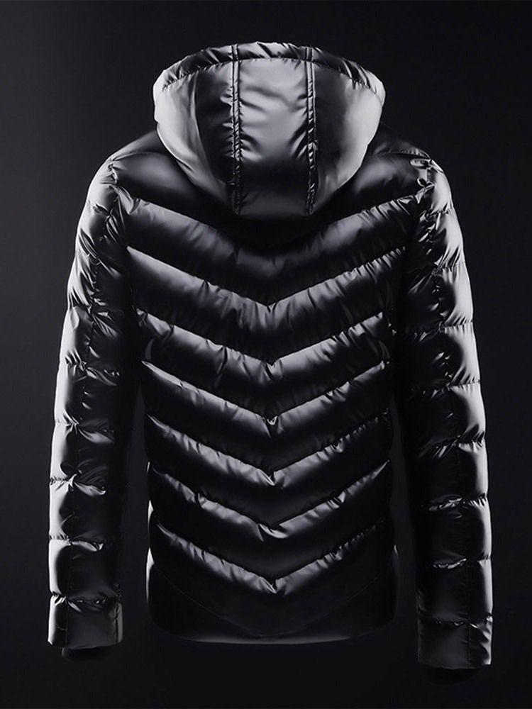 Herren Standard Patchwork Hooded European Zipper Herren Daunenjacke