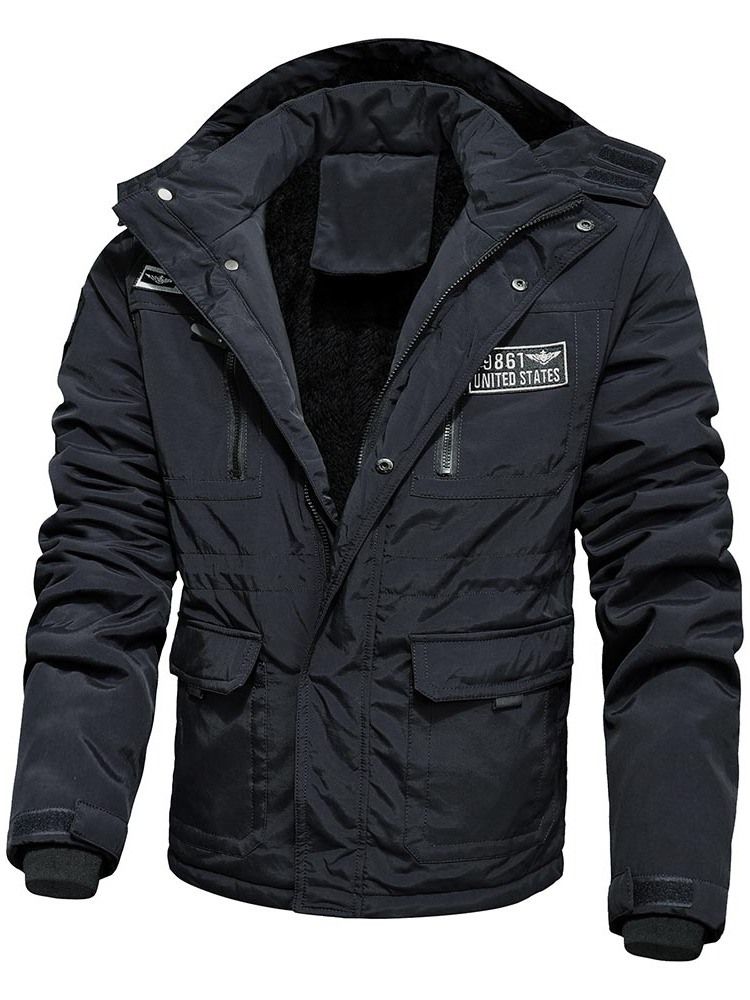 Patchwork Block Standard Zipper Casual Herren Daunenjacke