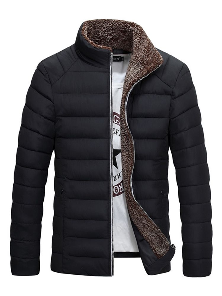 Plain Stehkragen Verdicken Warm Vogue Herren Wintermantel