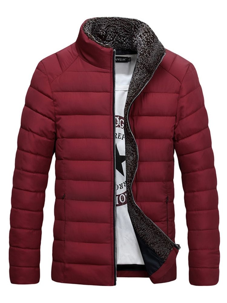 Plain Stehkragen Verdicken Warm Vogue Herren Wintermantel