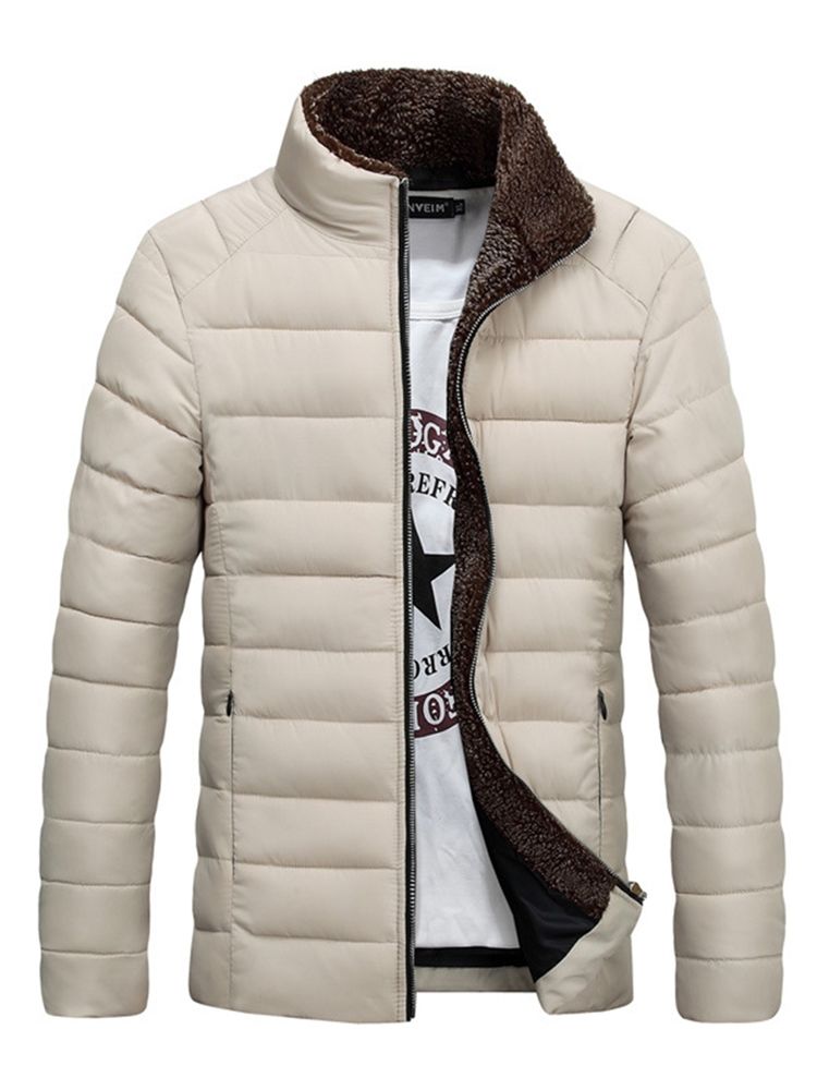 Plain Stehkragen Verdicken Warm Vogue Herren Wintermantel