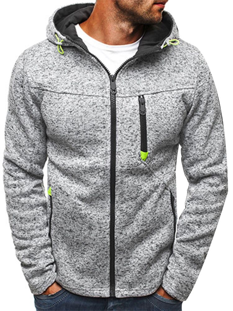 Plian Zipper Up Hooded Loose Herren Hoodie