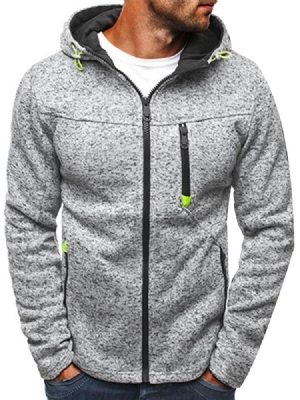 Plian Zipper Up Hooded Loose Herren Hoodie