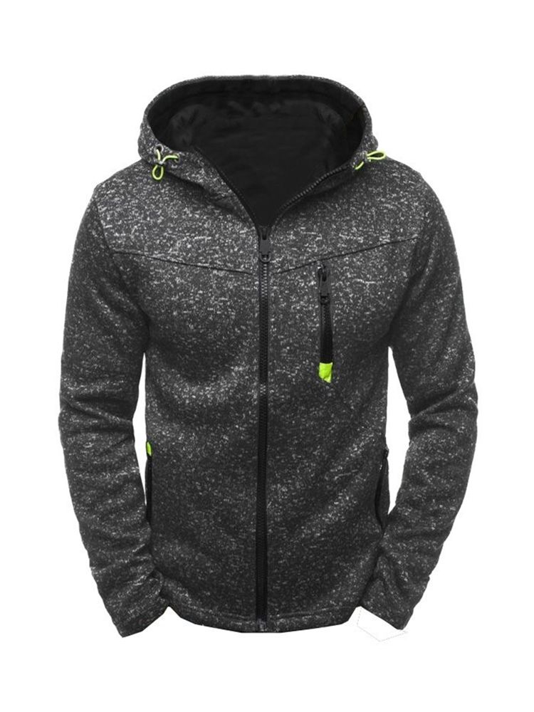 Plian Zipper Up Hooded Loose Herren Hoodie