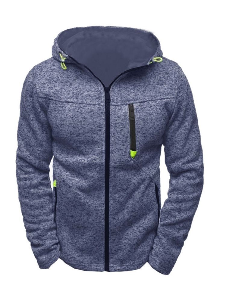 Plian Zipper Up Hooded Loose Herren Hoodie