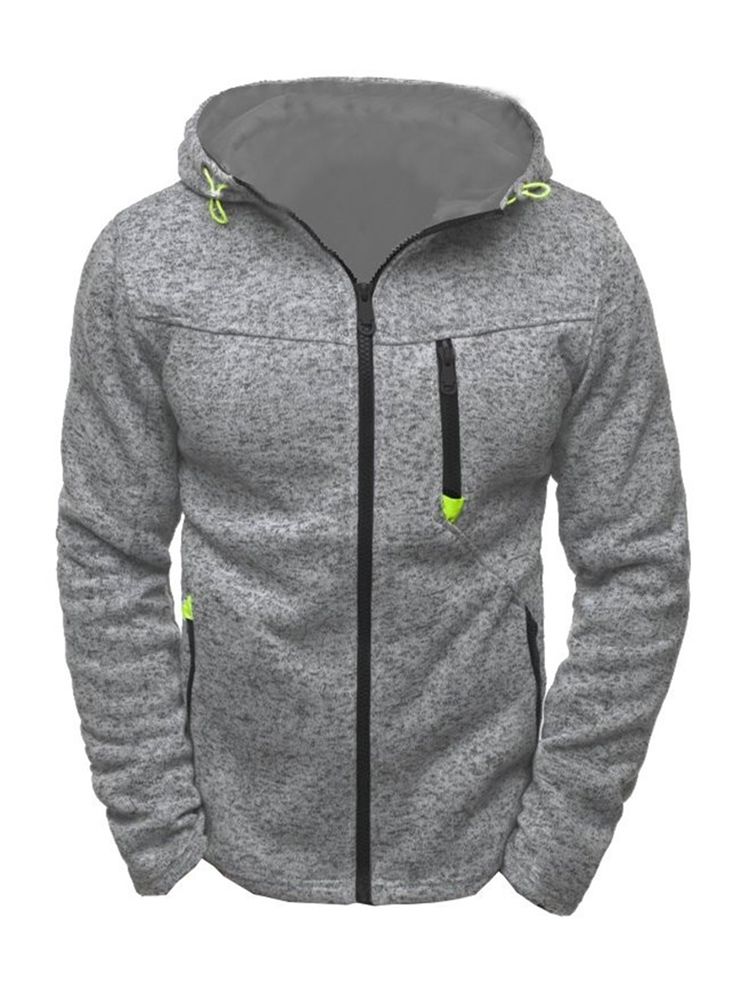 Plian Zipper Up Hooded Loose Herren Hoodie