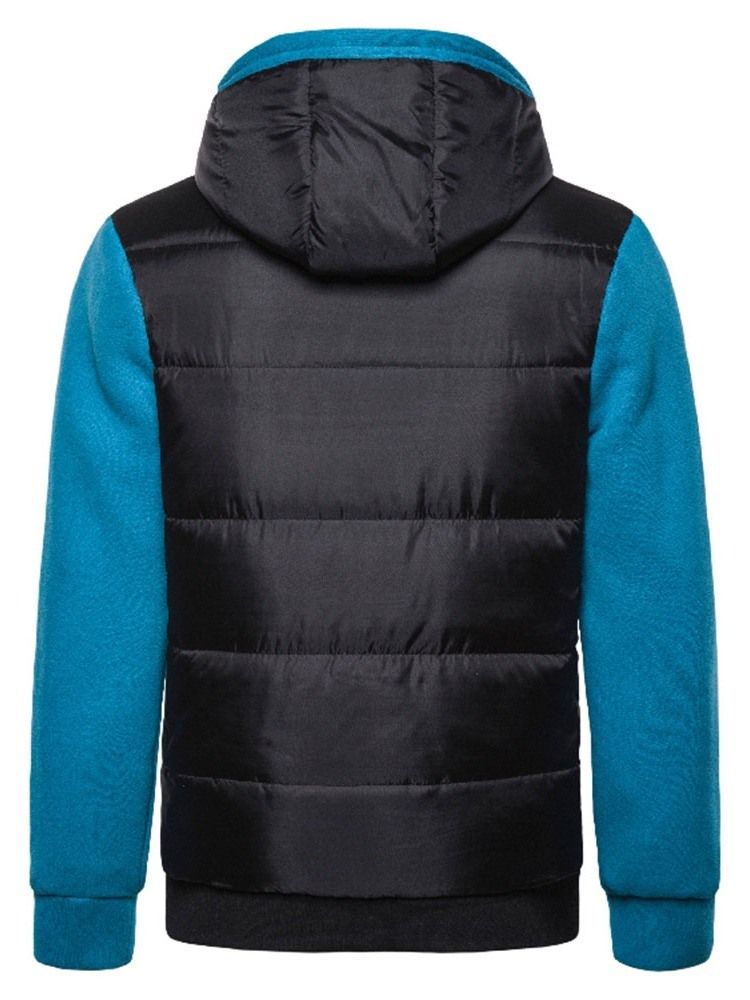 Standard-farbblock-kapuzen-freizeit-herren-daunenjacke