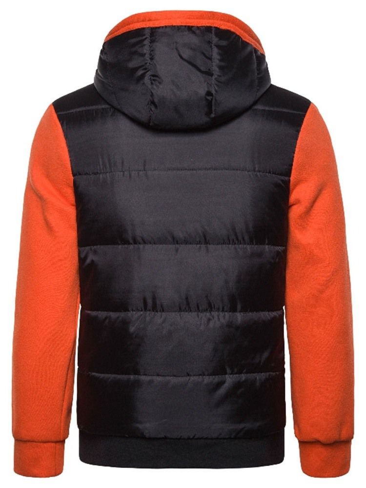 Standard-farbblock-kapuzen-freizeit-herren-daunenjacke