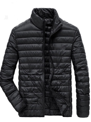 Standard Schlichte Stehkragen Casual Herren Daunenjacke