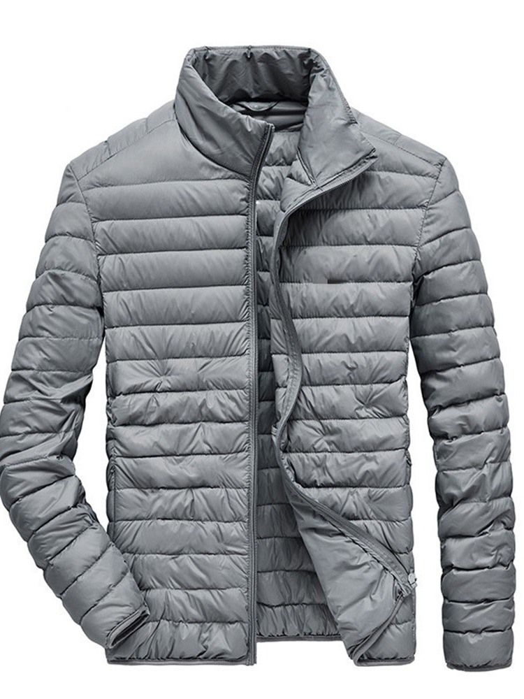 Standard Schlichte Stehkragen Casual Herren Daunenjacke