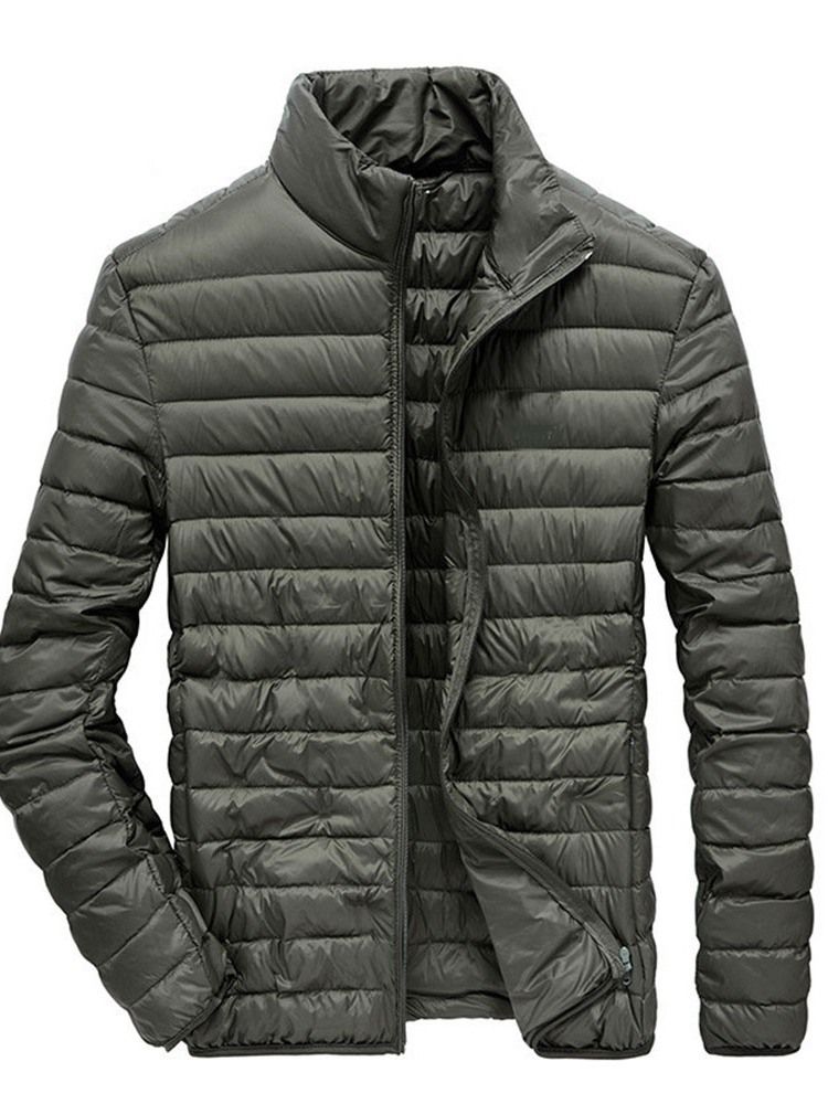 Standard Schlichte Stehkragen Casual Herren Daunenjacke