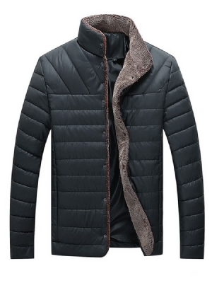 Stehkragen Plain Pocket Herren Winter Steppjacke