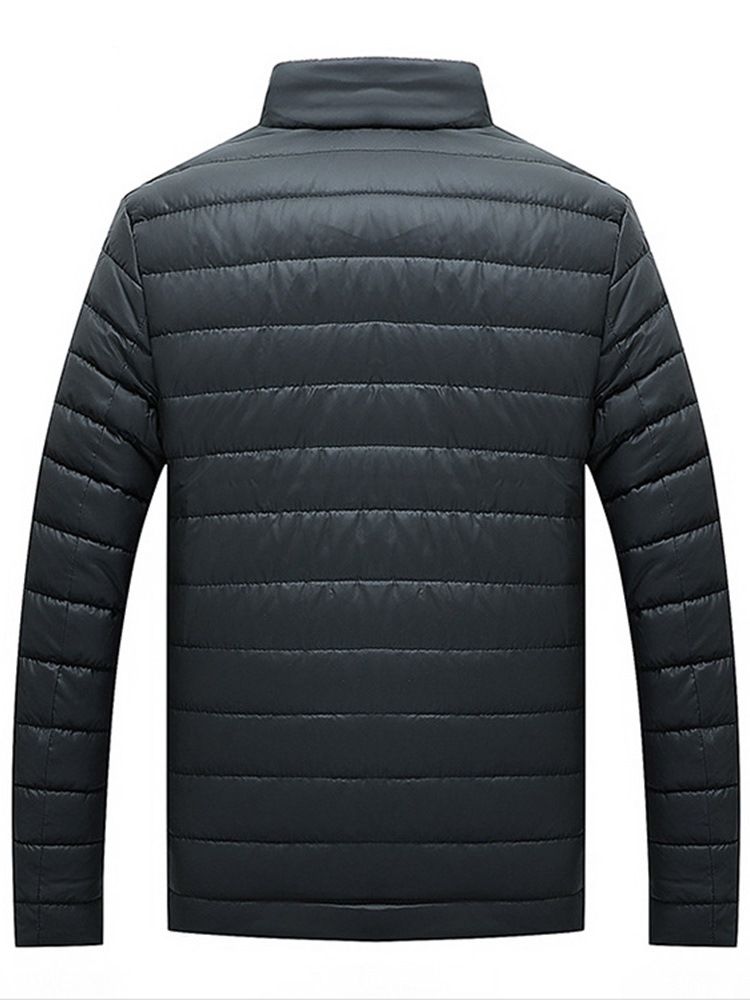 Stehkragen Plain Pocket Herren Winter Steppjacke