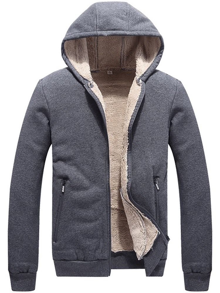 Zipper Standard Kapuzen Casual Herren Daunenjacke