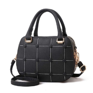 Casual Plaid Zipper Damen Sattel Handtasche