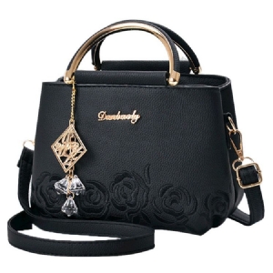 Exquisite Handtasche Mit Rosenanhänger-prägung