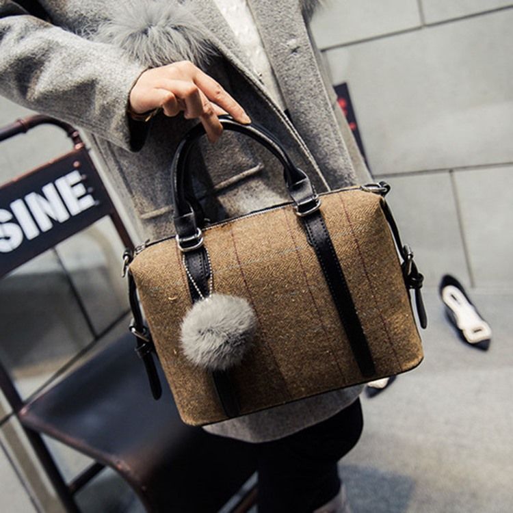 Korean Style Balls Anhänger Grid Handtasche