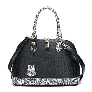 Leopard Print Serpentine Embossing Shell Handtasche