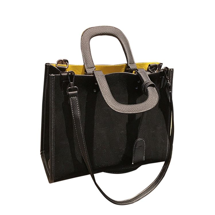 Occident Style Einfarbige Wildlederhandtasche