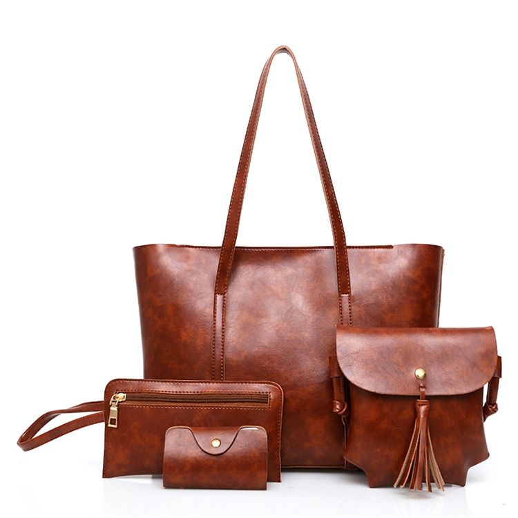 Plain Pu Damen Handtasche (4 Taschen Set)