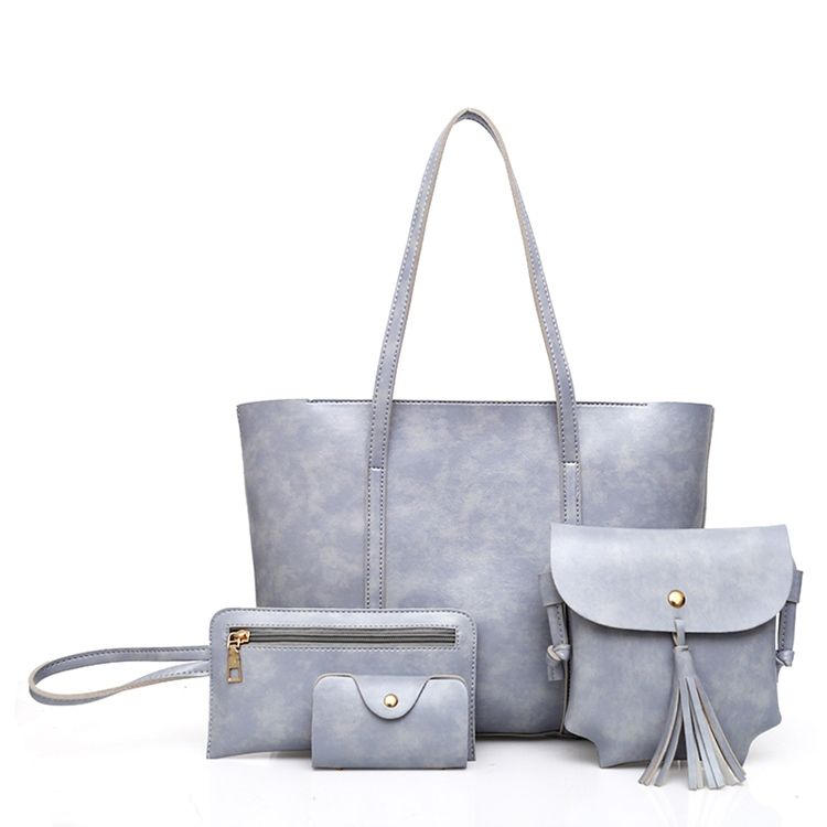 Plain Pu Damen Handtasche (4 Taschen Set)