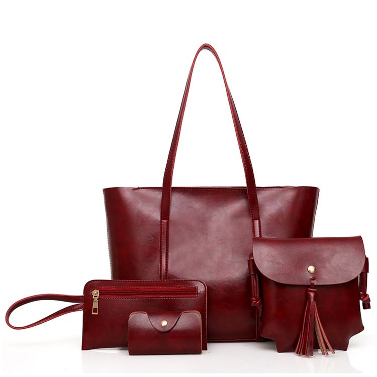 Plain Pu Damen Handtasche (4 Taschen Set)