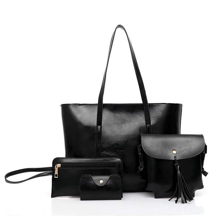 Plain Pu Damen Handtasche (4 Taschen Set)