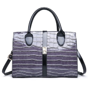 Pu Alligator Lock Square Handtasche