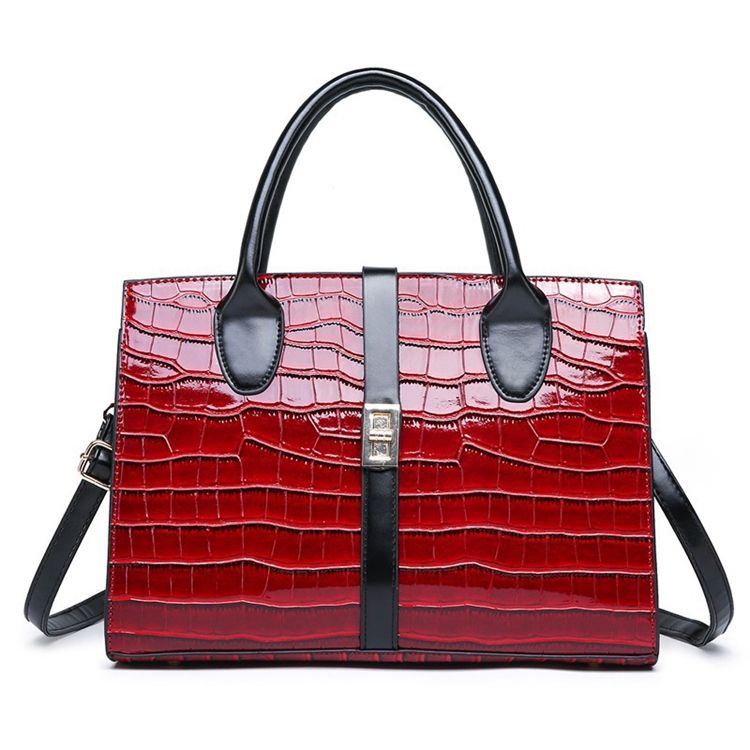 Pu Alligator Lock Square Handtasche