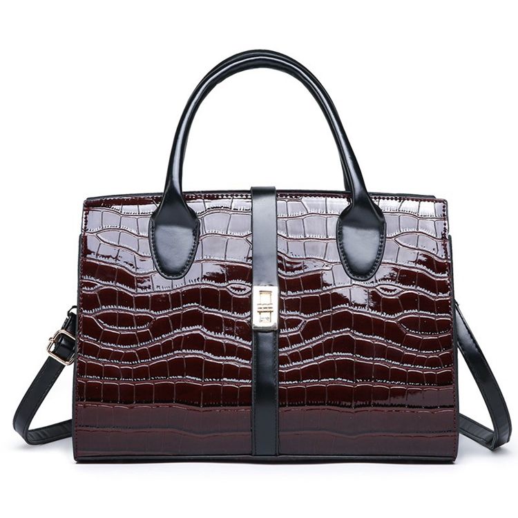 Pu Alligator Lock Square Handtasche