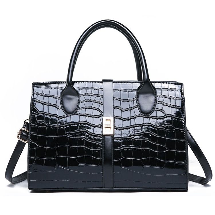 Pu Alligator Lock Square Handtasche