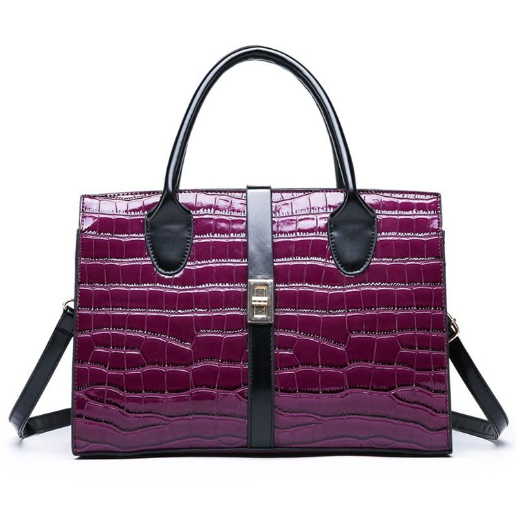 Pu Alligator Lock Square Handtasche