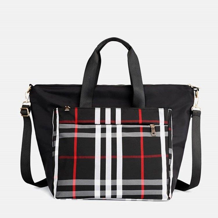 Pu Patchwork Plaid Grid Umhängetasche