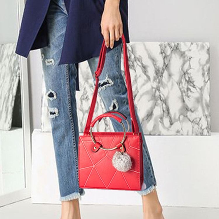 Pu-plain Square Tote Bags