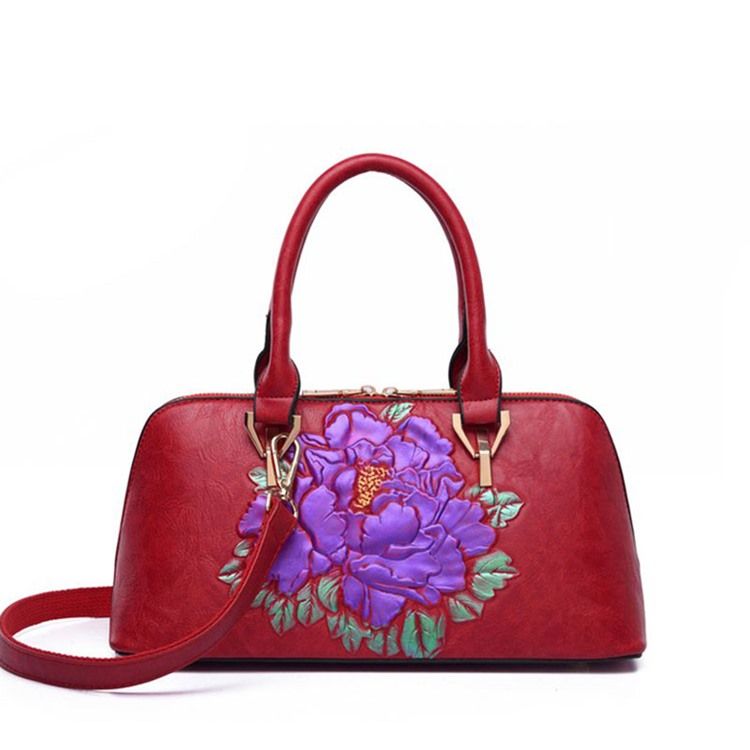 Pu-prägung Blumen Rechteck Handtaschen