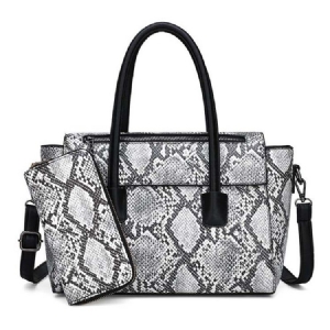 Serpentine Snake-grain Patternthread Pu Handtasche