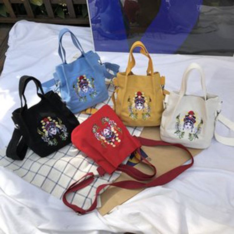 Tote Bags Im Cartoon-stil Mit Leinwanddruck