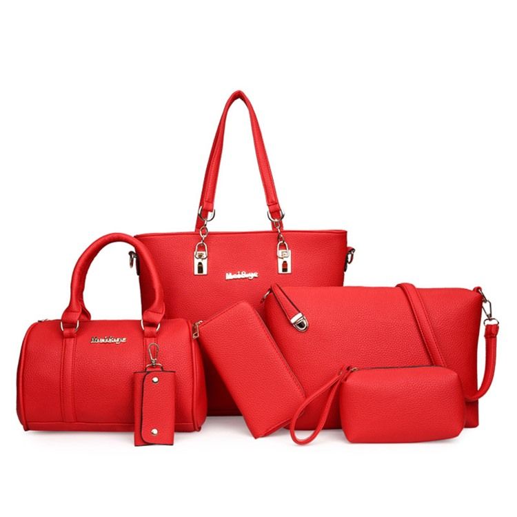 Trendige Gut Passende Einfarbige Handtasche (6 Taschen Set)