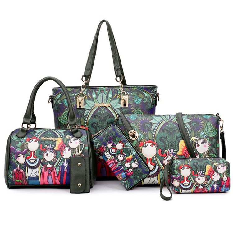 Vogue Drama Character Print Handtaschen (6 Taschen)