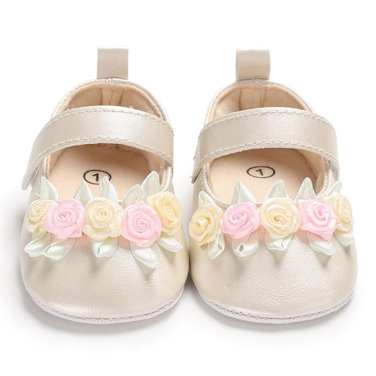 Babyschuhe Mit Blumenklettverschluss