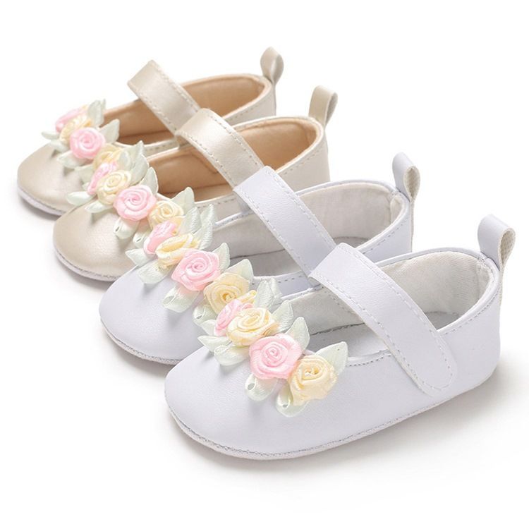 Babyschuhe Mit Blumenklettverschluss