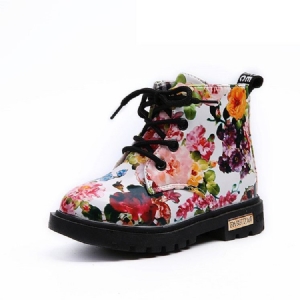 Babystiefel Mit Runder Zehenpartie Und Seitlichem Reißverschluss Mit Blumen