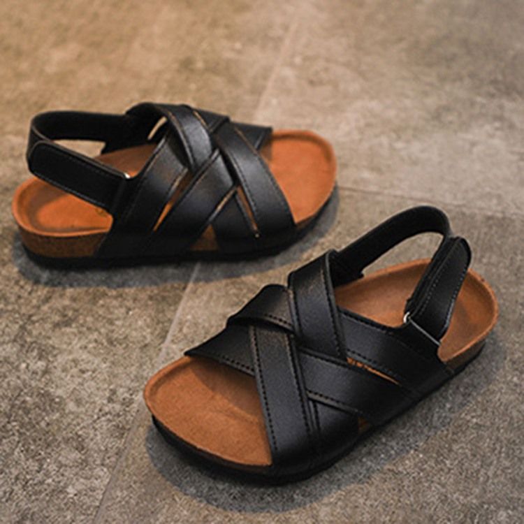 Einfarbige Low-cut-sandalen Mit Offener Spitze