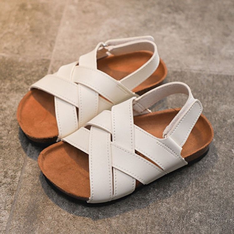 Einfarbige Low-cut-sandalen Mit Offener Spitze