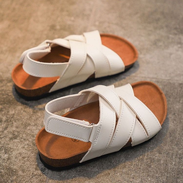 Einfarbige Low-cut-sandalen Mit Offener Spitze