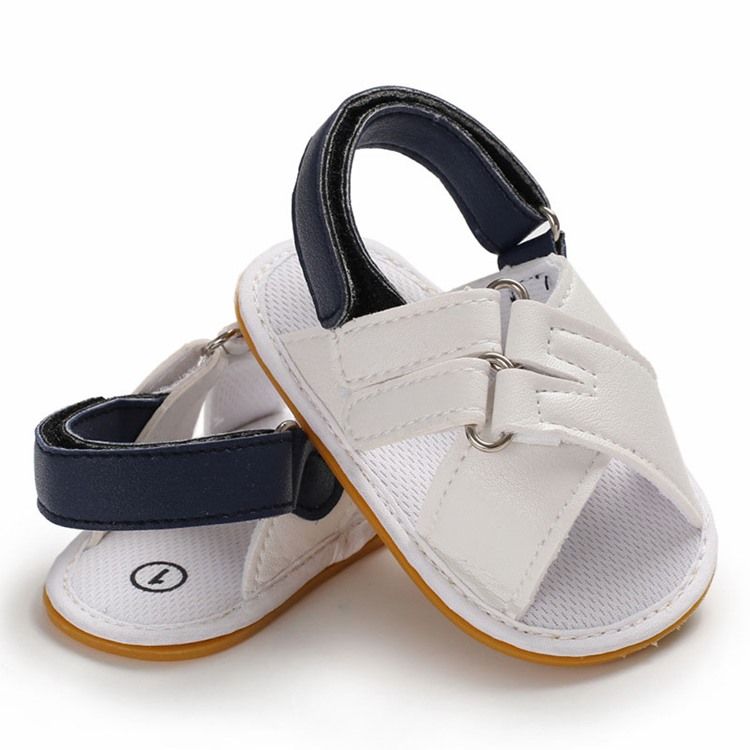 Offene Zehen-babyschuhe Mit Klettverschluss Im Farbblock