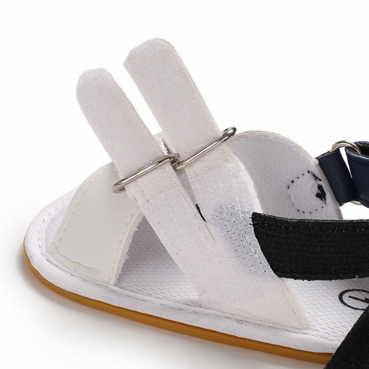 Offene Zehen-babyschuhe Mit Klettverschluss Im Farbblock